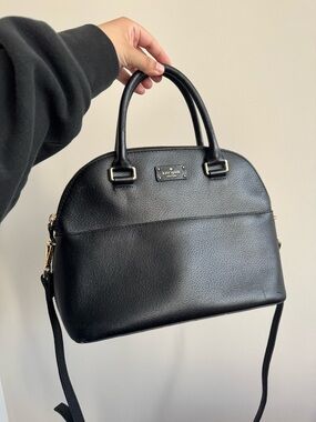 kate spade Black Pebble Leather Dome Satchel
